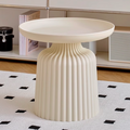 Contemporary Creative PP Round Striped Base Coffee Table For Living Room