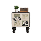 Traditional French Square Pine Wood Solid Wood Nightstand 2-Drawer For Bedroom