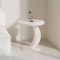 Mesa de centro ovalada contemporánea escandinava con base de acero al carbono y cubierta de piedra para sala de estar