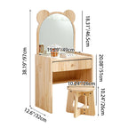 Elegante Juego de Escritorio y Silla Rectangular de Madera de Pino para Niños con 1 Cajón – Muebles de Dormitorio Contemporáneos