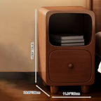 Mesita de Noche Rectangular Escandinava Contemporánea de MDF Ultrafino con 1/2 Cajón para Dormitorio