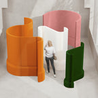 Divisor de habitación extensible de acrílico y papel kraft rectangular moderno Art Déco para sala de estar