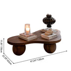 Traditional Vintage Round Cloud-Shaped Solid Pine Wood Carbon Steel Coffee Table For Living Room
