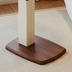 Mesa auxiliar giratoria escandinava contemporánea de altura regulable de tablero de fibra de densidad media con cuero de silla rectangular para sala de estar