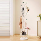 Contemporary Creative Round Tree-Shaped Carbon Steel Marble Hall Tree For Bedroom & Entryways