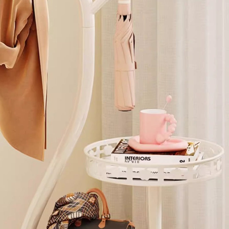 Contemporary Creative Round Tree-Shaped Carbon Steel Marble Hall Tree For Bedroom & Entryways