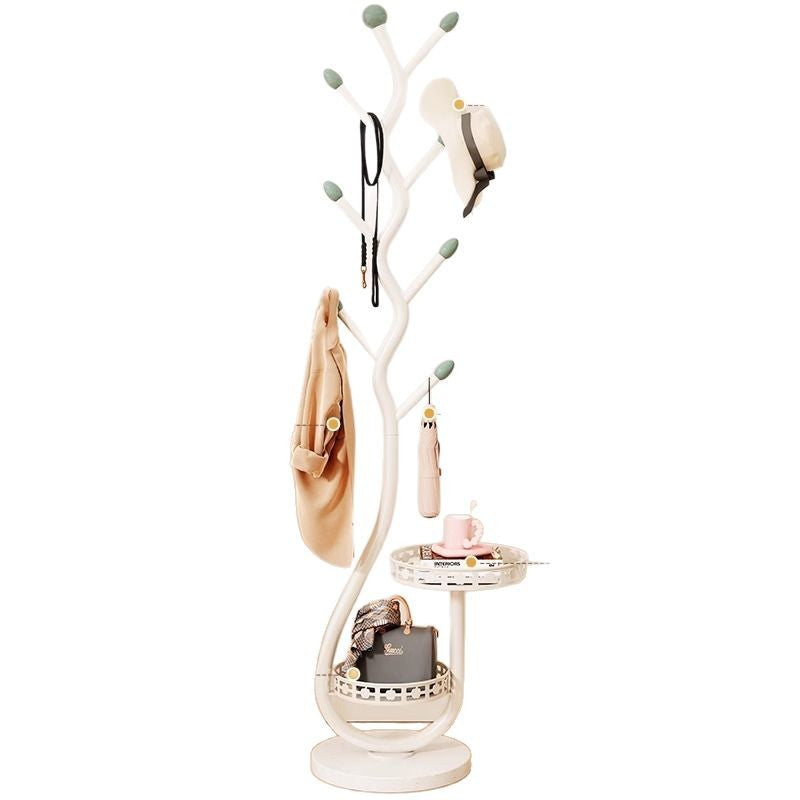 Contemporary Creative Round Tree-Shaped Carbon Steel Marble Hall Tree For Bedroom & Entryways