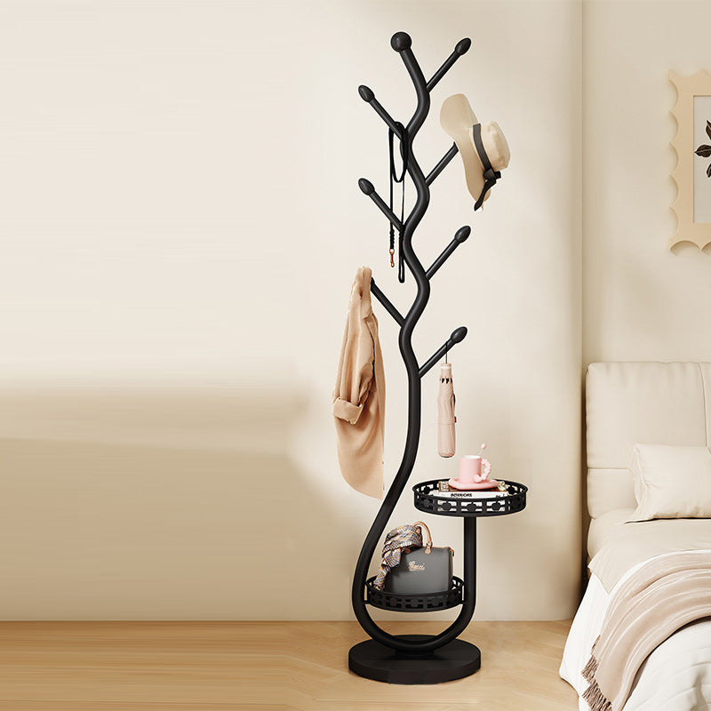 Contemporary Creative Round Tree-Shaped Carbon Steel Marble Hall Tree For Bedroom & Entryways