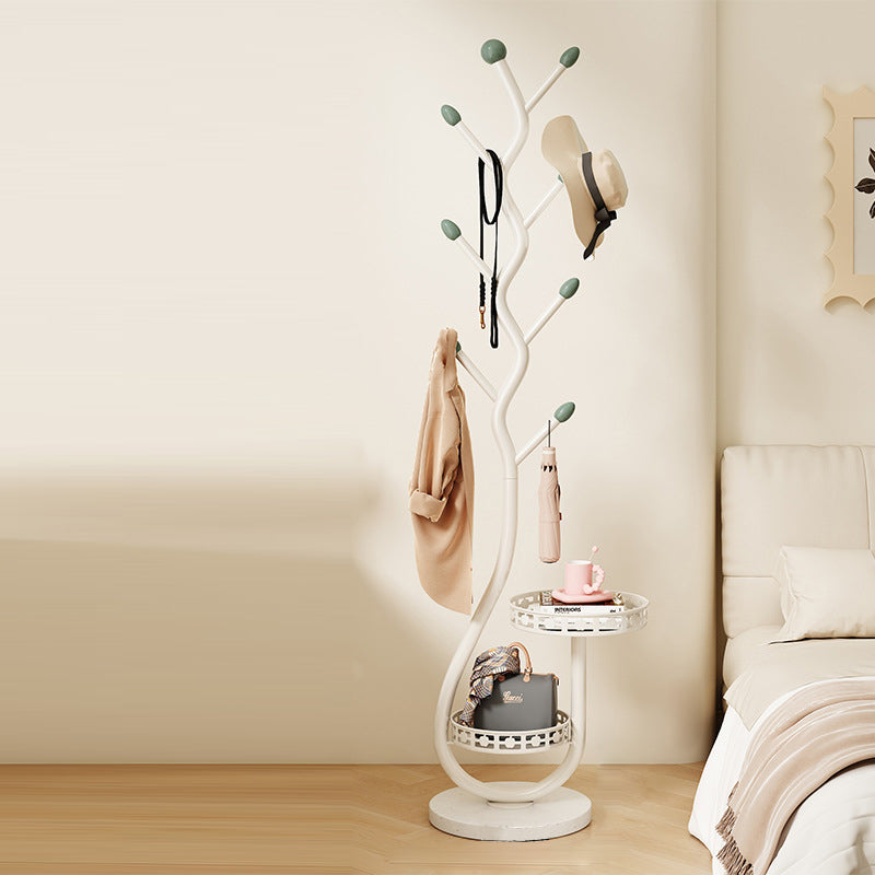 Contemporary Creative Round Tree-Shaped Carbon Steel Marble Hall Tree For Bedroom & Entryways