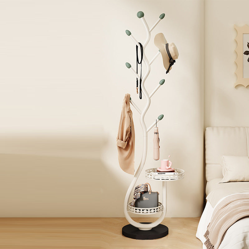 Contemporary Creative Round Tree-Shaped Carbon Steel Marble Hall Tree For Bedroom & Entryways