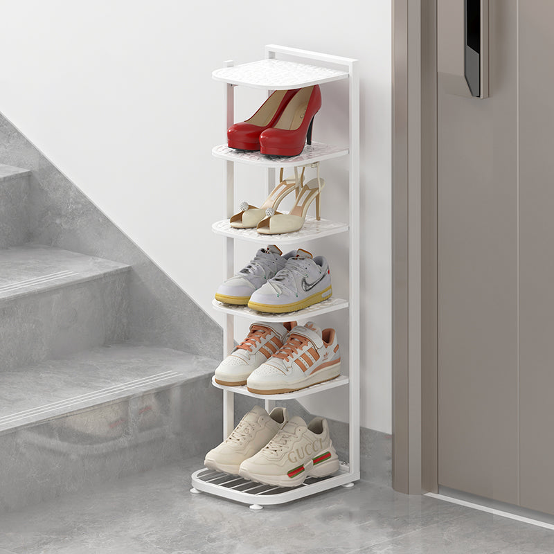 Modern Minimalist Square Pebble Pattern Iron Baking Paint Finish Shoe Storage 5/6/7/8/9/10-Tier For Entryways & Living Room