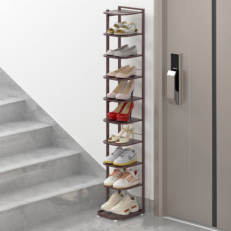 Modern Minimalist Square Pebble Pattern Iron Baking Paint Finish Shoe Storage 5/6/7/8/9/10-Tier For Entryways & Living Room