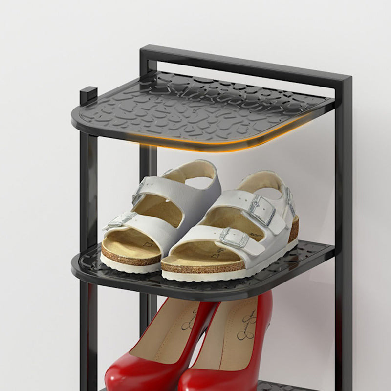 Zapatero moderno minimalista cuadrado con patrón de guijarros y acabado de pintura al horno, 5/6/7/8/9/10 niveles para entradas y sala de estar