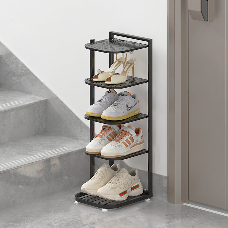 Modern Minimalist Square Pebble Pattern Iron Baking Paint Finish Shoe Storage 5/6/7/8/9/10-Tier For Entryways & Living Room