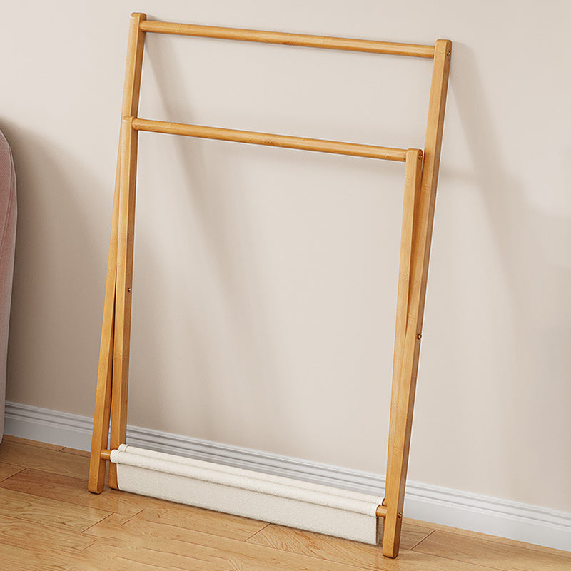 Perchero infantil plegable de bambú natural Nan con forma de X rectangular, estilo escandinavo contemporáneo, de 3 niveles, para dormitorio