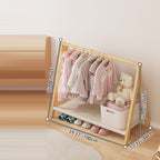 Contemporary Scandinavian Rectangular Natural Nan Bamboo Foldable Kids Hall Tree 2/4-Tier For Bedroom