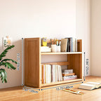 Estantería de almacenamiento rectangular contemporánea escandinava de bambú nan de fibra de densidad media con 2/3 niveles y 1 cajón para dormitorio y estudio