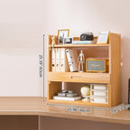 Estantería de almacenamiento rectangular contemporánea escandinava de bambú nan de fibra de densidad media con 2/3 niveles y 1 cajón para dormitorio y estudio