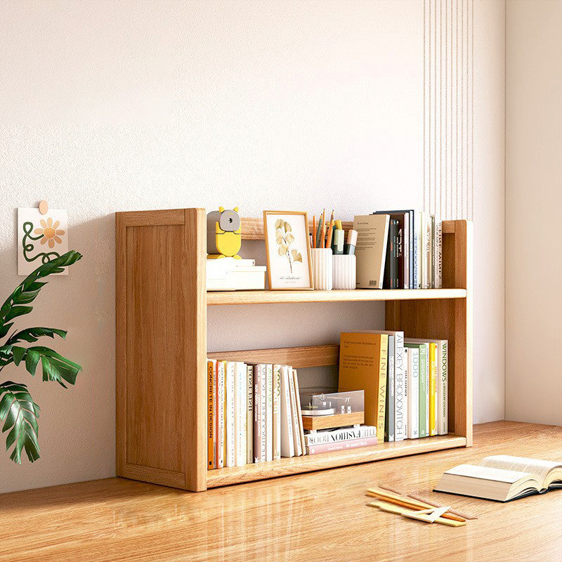 Contemporary Scandinavian Rectangular Nan Bamboo Medium-Density Fiberboard Storage Bookshelf 2/3-Tier 1-Drawer For Bedroom & Study