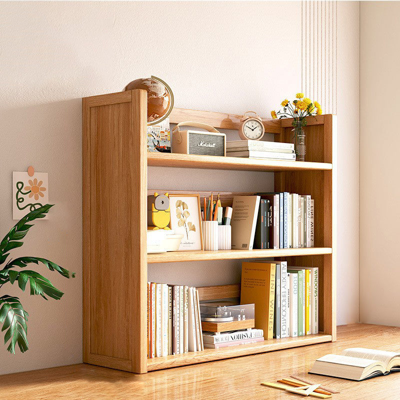 Contemporary Scandinavian Rectangular Nan Bamboo Medium-Density Fiberboard Storage Bookshelf 2/3-Tier 1-Drawer For Bedroom & Study