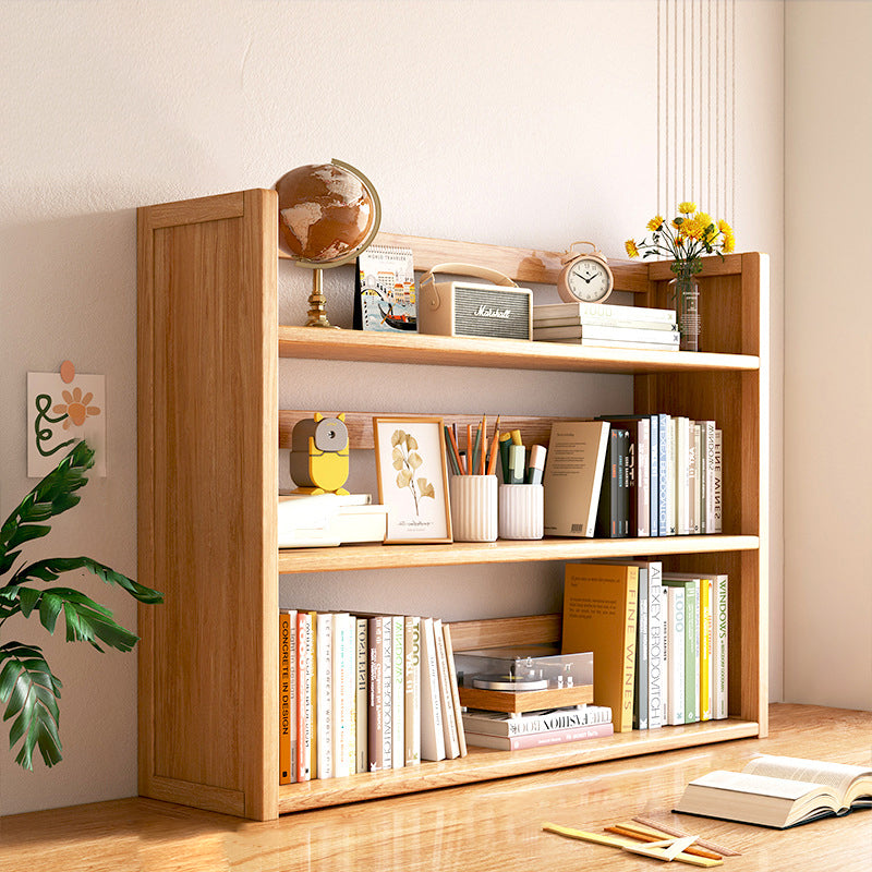 Contemporary Scandinavian Rectangular Nan Bamboo Medium-Density Fiberboard Storage Bookshelf 2/3-Tier 1-Drawer For Bedroom & Study