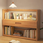 Estantería de almacenamiento rectangular contemporánea escandinava de bambú nan de fibra de densidad media con 2/3 niveles y 1 cajón para dormitorio y estudio