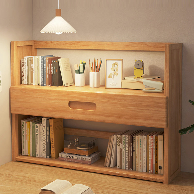 Estantería de almacenamiento rectangular contemporánea escandinava de bambú nan de fibra de densidad media con 2/3 niveles y 1 cajón para dormitorio y estudio