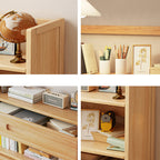 Estantería de almacenamiento rectangular contemporánea escandinava de bambú nan de fibra de densidad media con 2/3 niveles y 1 cajón para dormitorio y estudio