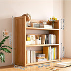 Estantería de almacenamiento rectangular contemporánea escandinava de bambú nan de fibra de densidad media con 2/3 niveles y 1 cajón para dormitorio y estudio