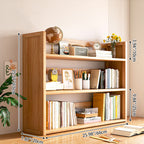 Estantería de almacenamiento rectangular contemporánea escandinava de bambú nan de fibra de densidad media con 2/3 niveles y 1 cajón para dormitorio y estudio