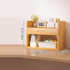 Estantería de almacenamiento rectangular contemporánea escandinava de bambú nan de fibra de densidad media con 2/3 niveles y 1 cajón para dormitorio y estudio