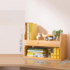 Estantería de almacenamiento rectangular contemporánea escandinava de bambú nan de fibra de densidad media con 2/3 niveles y 1 cajón para dormitorio y estudio