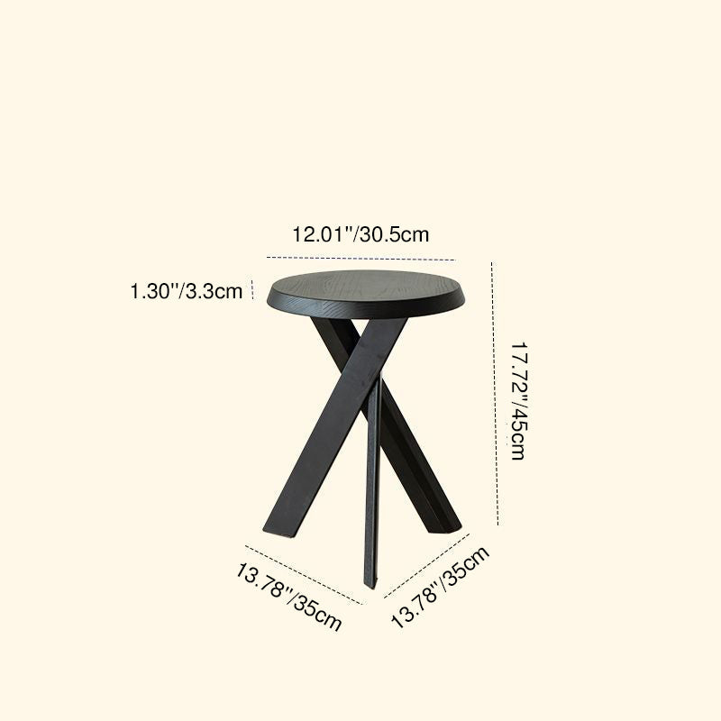 Classic Vintage Round Side Table in Solid Pine Wood – Traditional Living Room Accent