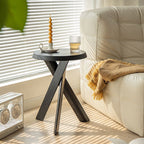 Classic Vintage Round Side Table in Solid Pine Wood – Traditional Living Room Accent