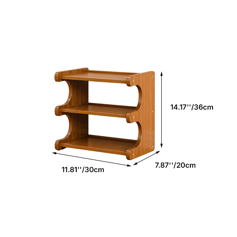 Estantería de almacenamiento/zapatero escandinavo contemporáneo rectangular de bambú nan de MDF, de 2/3/4/5/6 niveles para entradas y sala de estar