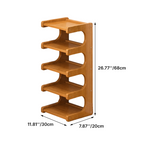 Estantería de almacenamiento/zapatero escandinavo contemporáneo rectangular de bambú nan de MDF, de 2/3/4/5/6 niveles para entradas y sala de estar