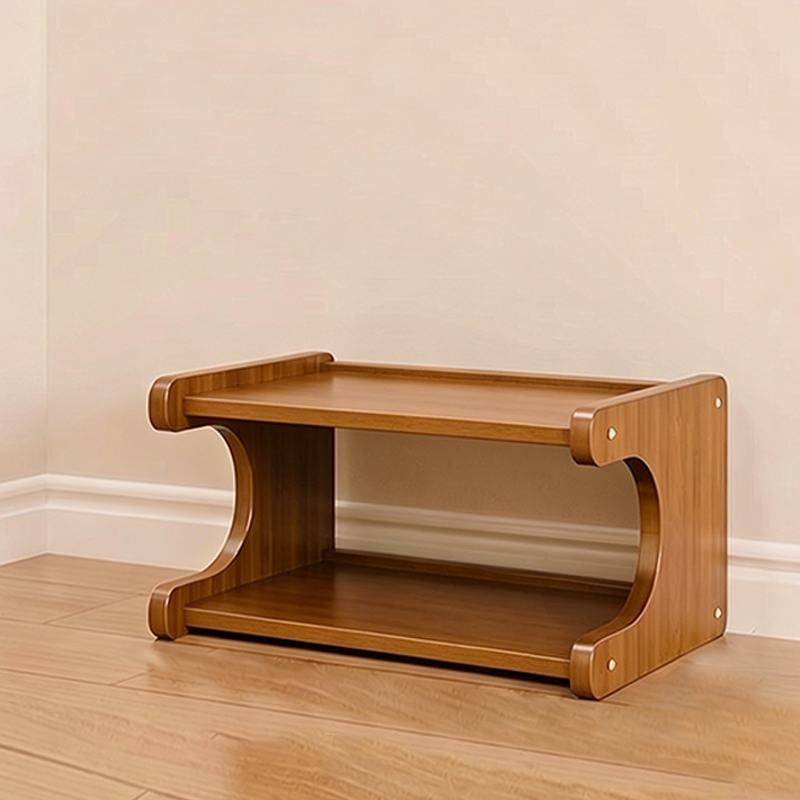 Estantería de almacenamiento/zapatero escandinavo contemporáneo rectangular de bambú nan de MDF, de 2/3/4/5/6 niveles para entradas y sala de estar
