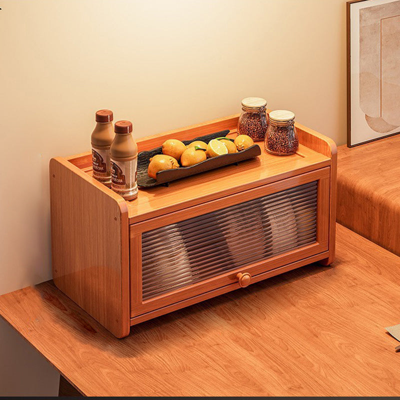 Contemporary Scandinavian Rectangular Nan Bamboo Medium-Density Fiberboard Acrylic PE Rattan Desktop Storage Shelf 2/3-Tier For Bedroom