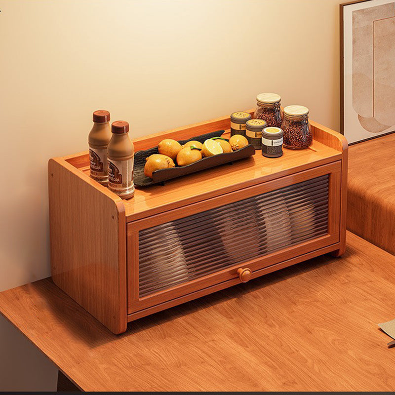 Contemporary Scandinavian Rectangular Nan Bamboo Medium-Density Fiberboard Acrylic PE Rattan Desktop Storage Shelf 2/3-Tier For Bedroom