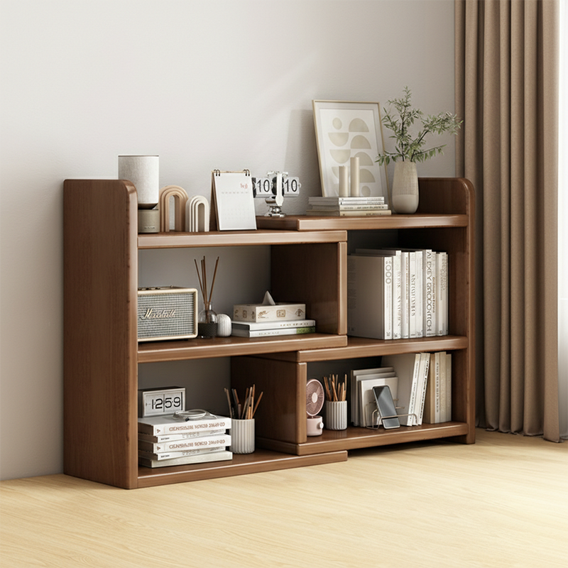 Contemporary Scandinavian Rectangular Eco-Friendly Board Storage Bookshelf 3/4-Tier For Bedroom