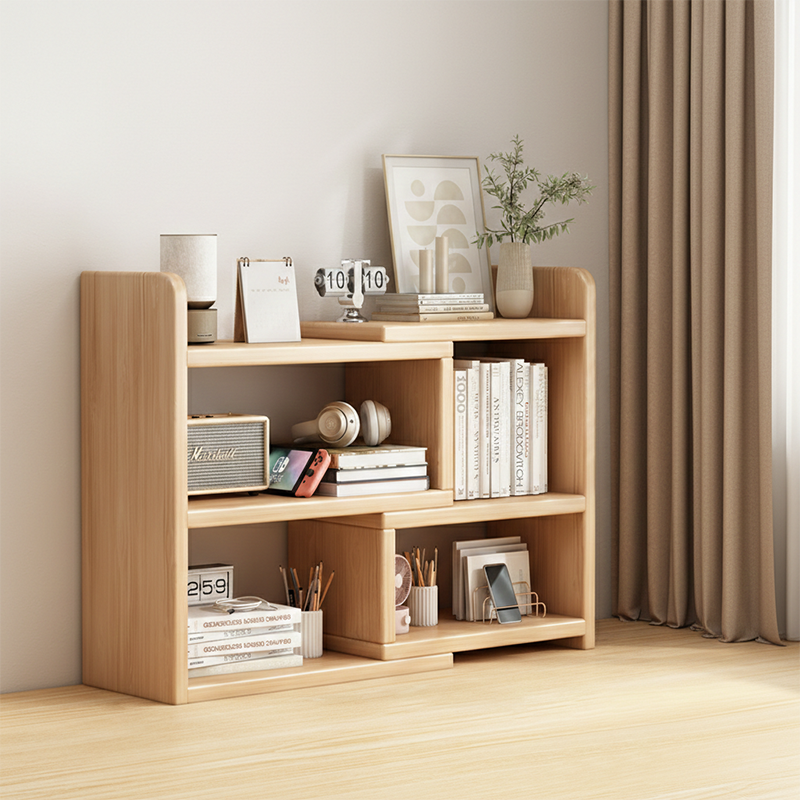 Contemporary Scandinavian Rectangular Eco-Friendly Board Storage Bookshelf 3/4-Tier For Bedroom