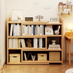 Contemporary Scandinavian Rectangular Eco-Friendly Board Storage Bookshelf 3/4-Tier For Bedroom