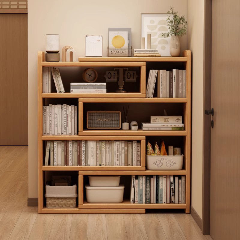 Contemporary Scandinavian Rectangular Eco-Friendly Board Storage Bookshelf 3/4-Tier For Bedroom