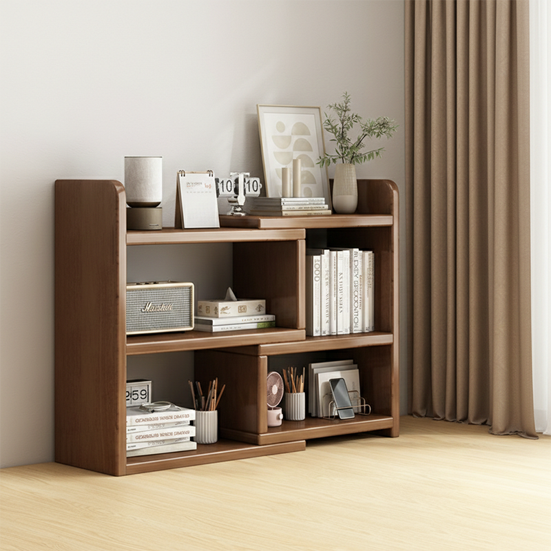 Contemporary Scandinavian Rectangular Eco-Friendly Board Storage Bookshelf 3/4-Tier For Bedroom