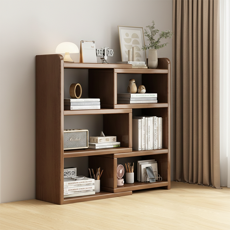 Contemporary Scandinavian Rectangular Eco-Friendly Board Storage Bookshelf 3/4-Tier For Bedroom