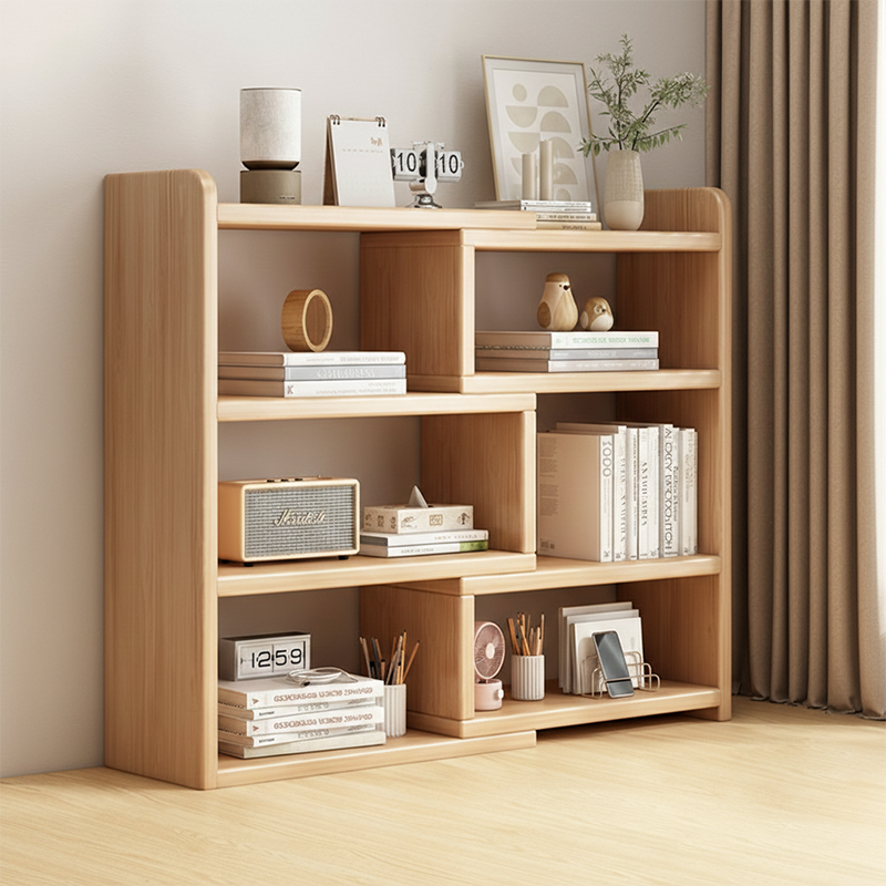 Contemporary Scandinavian Rectangular Eco-Friendly Board Storage Bookshelf 3/4-Tier For Bedroom