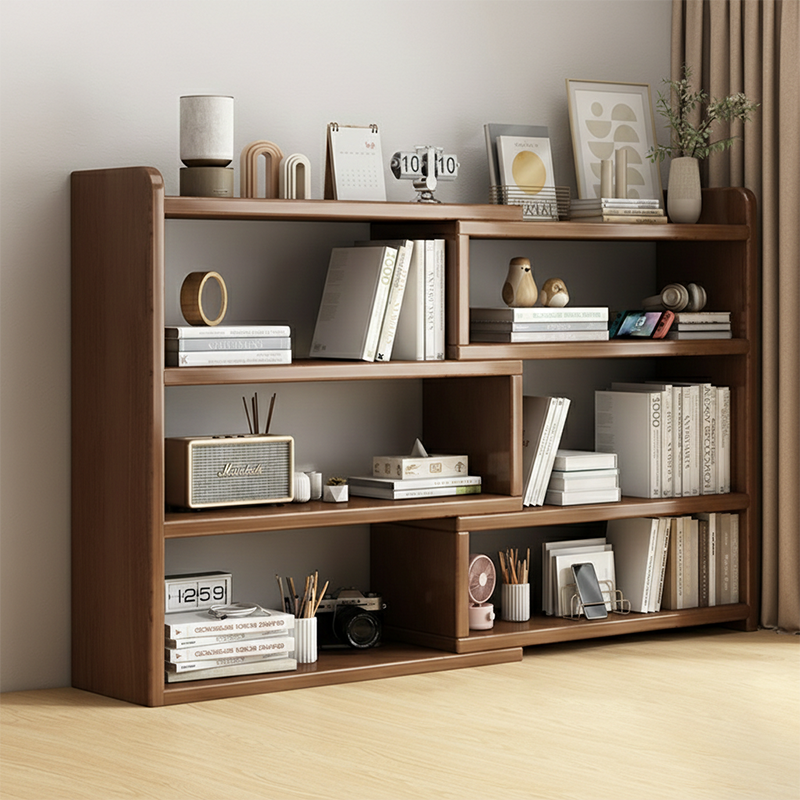 Contemporary Scandinavian Rectangular Eco-Friendly Board Storage Bookshelf 3/4-Tier For Bedroom