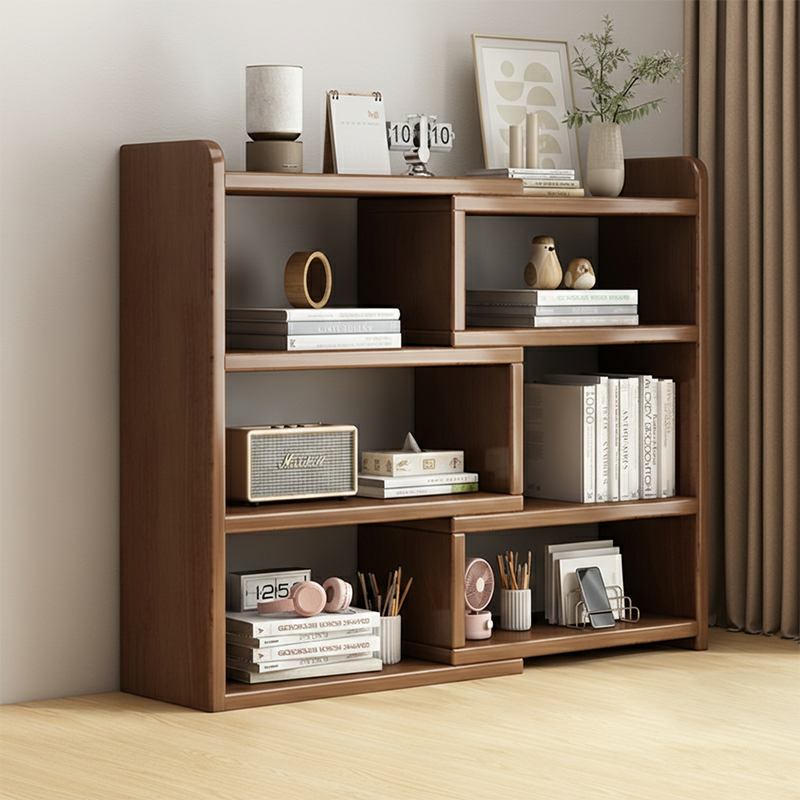 Contemporary Scandinavian Rectangular Eco-Friendly Board Storage Bookshelf 3/4-Tier For Bedroom