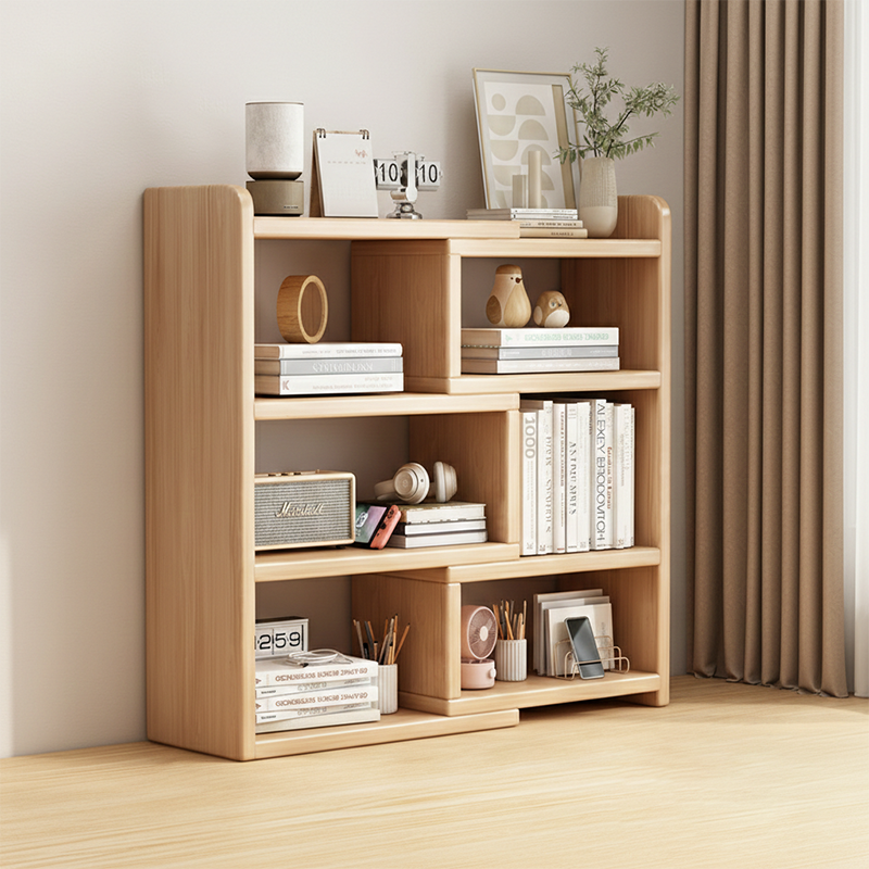 Contemporary Scandinavian Rectangular Eco-Friendly Board Storage Bookshelf 3/4-Tier For Bedroom