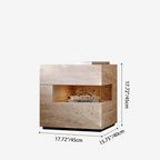 Traditional Vintage Rectangular Artificial Board Nightstand 2-Tier 2-Drawer For Bedroom